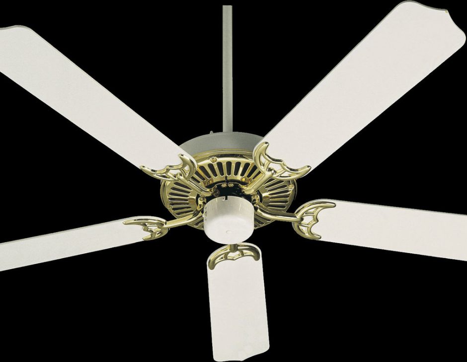 White Indoor Ceiling Fans Quorum, Polished Brass Ceiling Fan